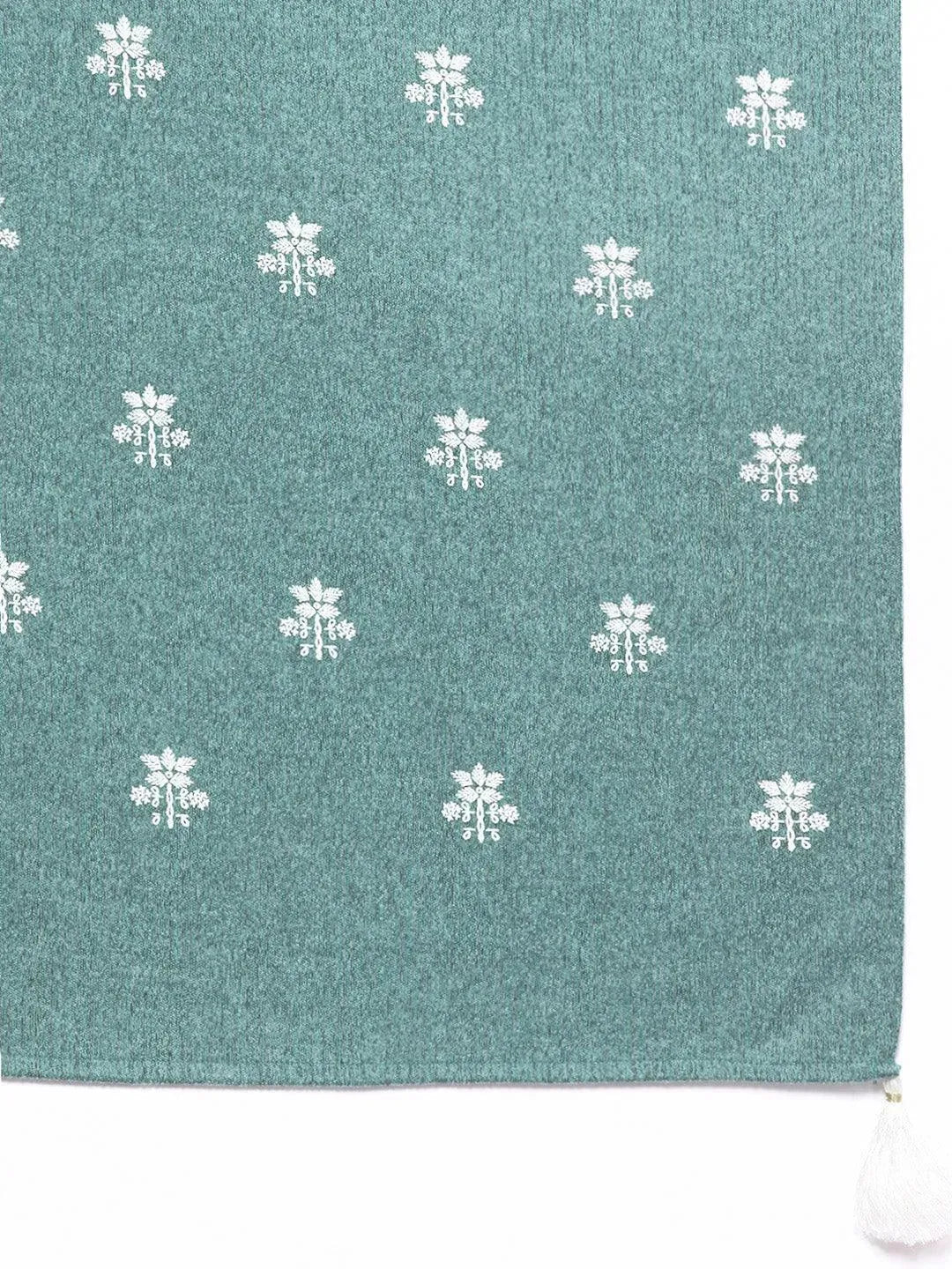 Sea Green Printed Wool Straight Suit Set - Libas 