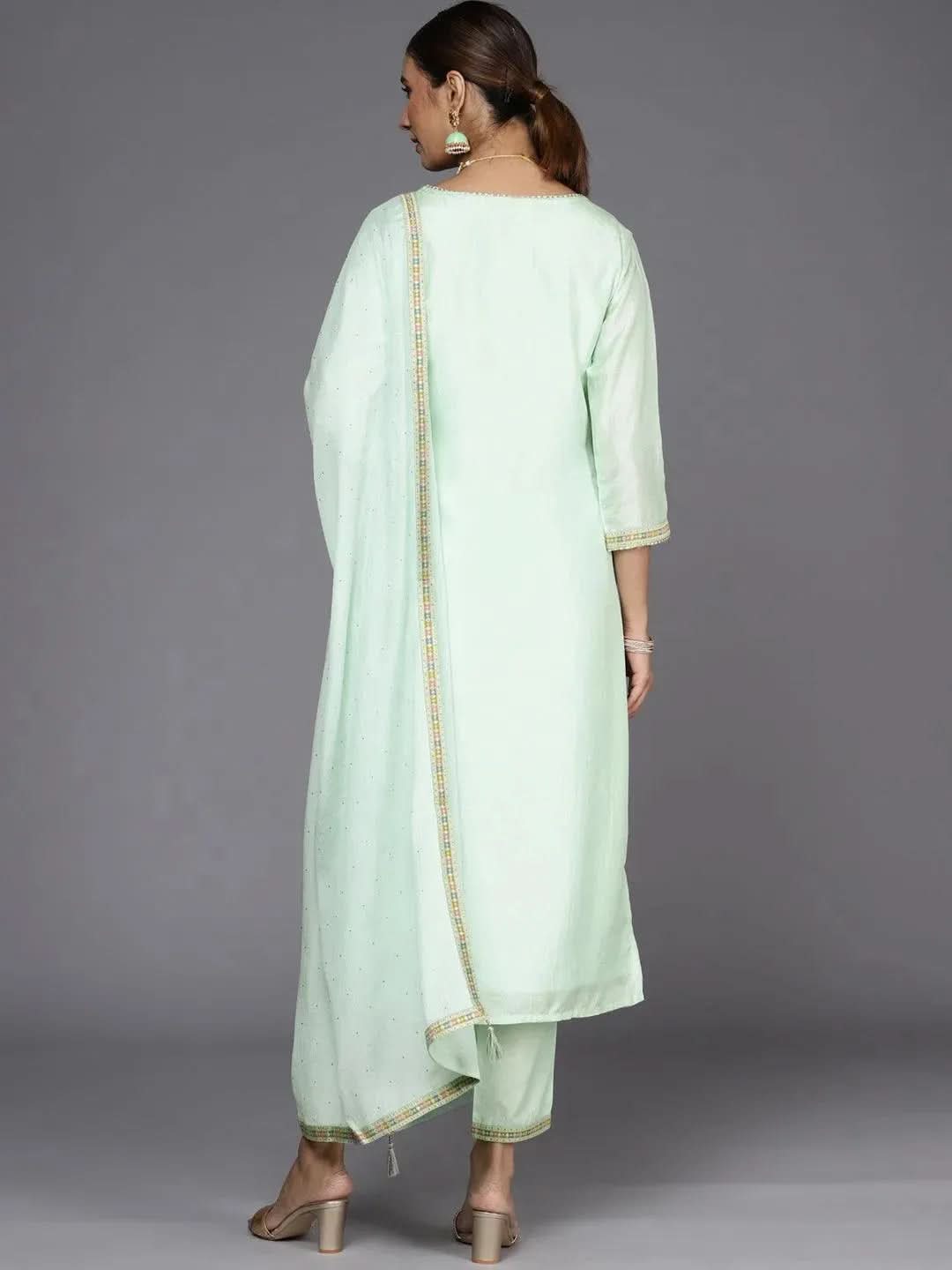 

Buy Sea Green Woven Design Silk Suit Set - 33332O-XS | Libas Ethnic Wear Online