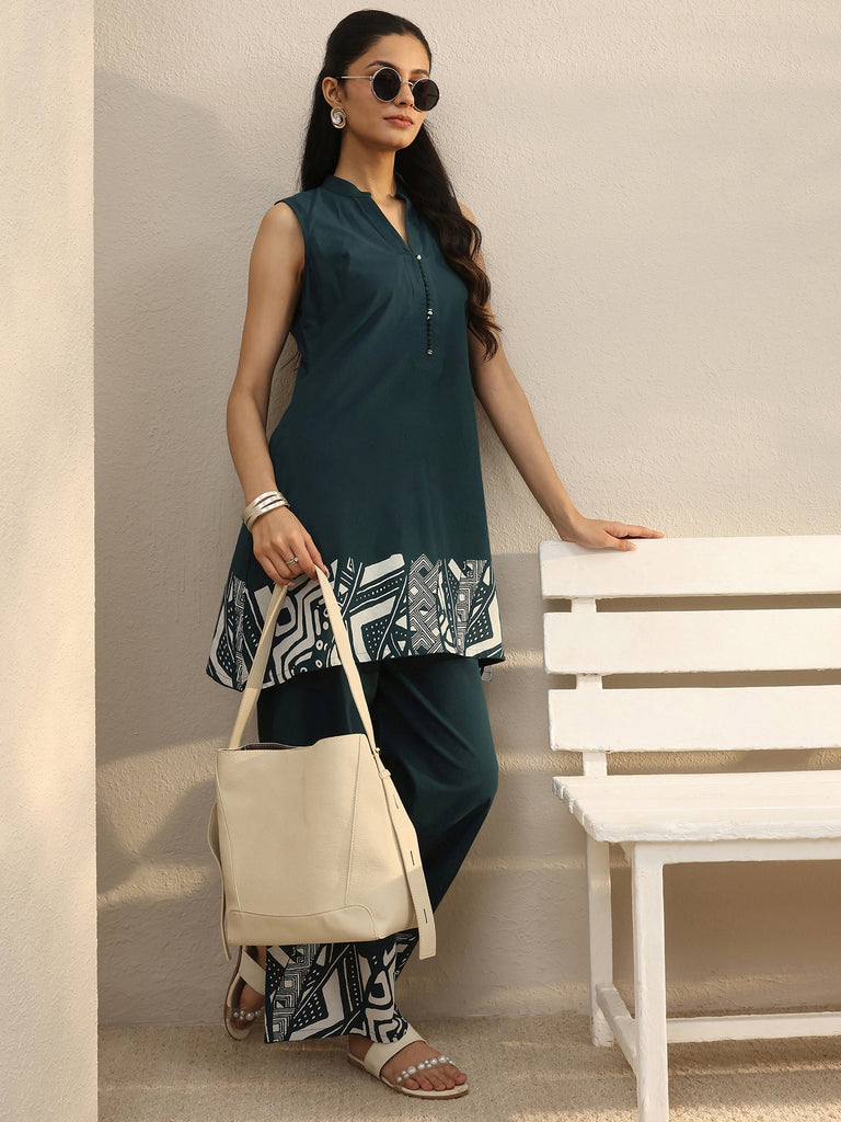 Libas Teal Multi Printed Cotton Co-Ord Set