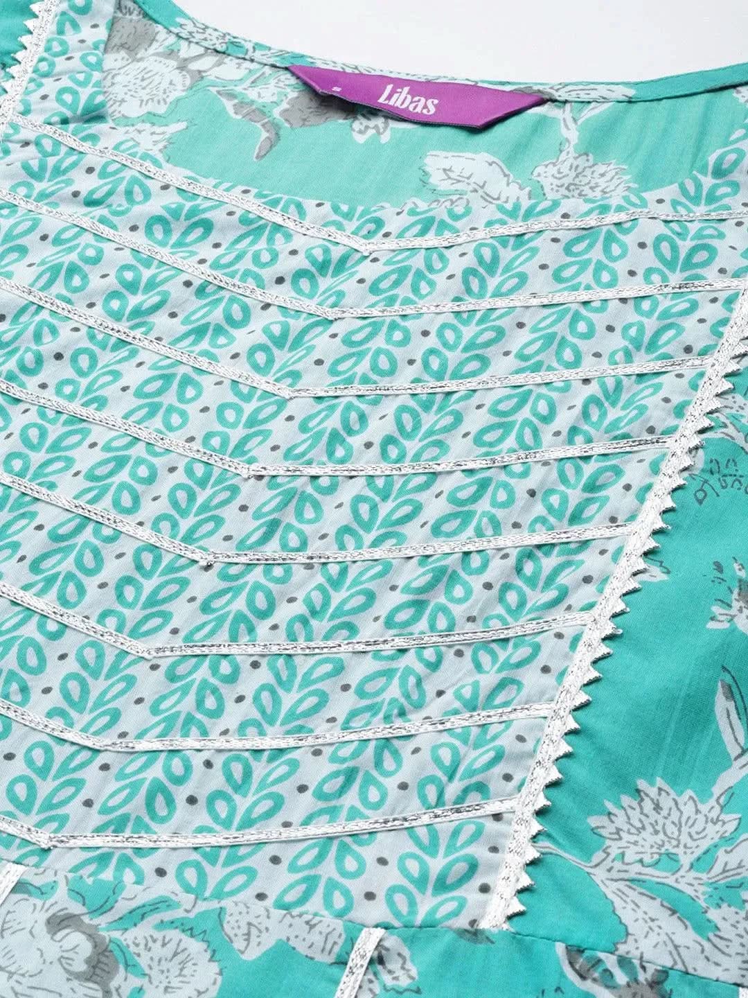 

Buy Turquoise Blue Printed Cotton Kurta - 23394O-XXL | Libas Ethnic Wear Online