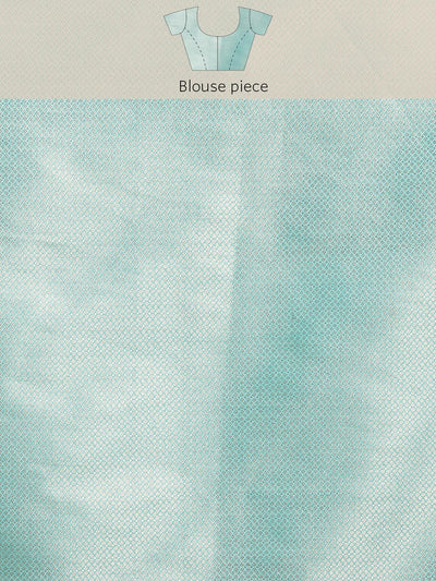 Turquoise Blue Woven Design Brocade Saree - Libas