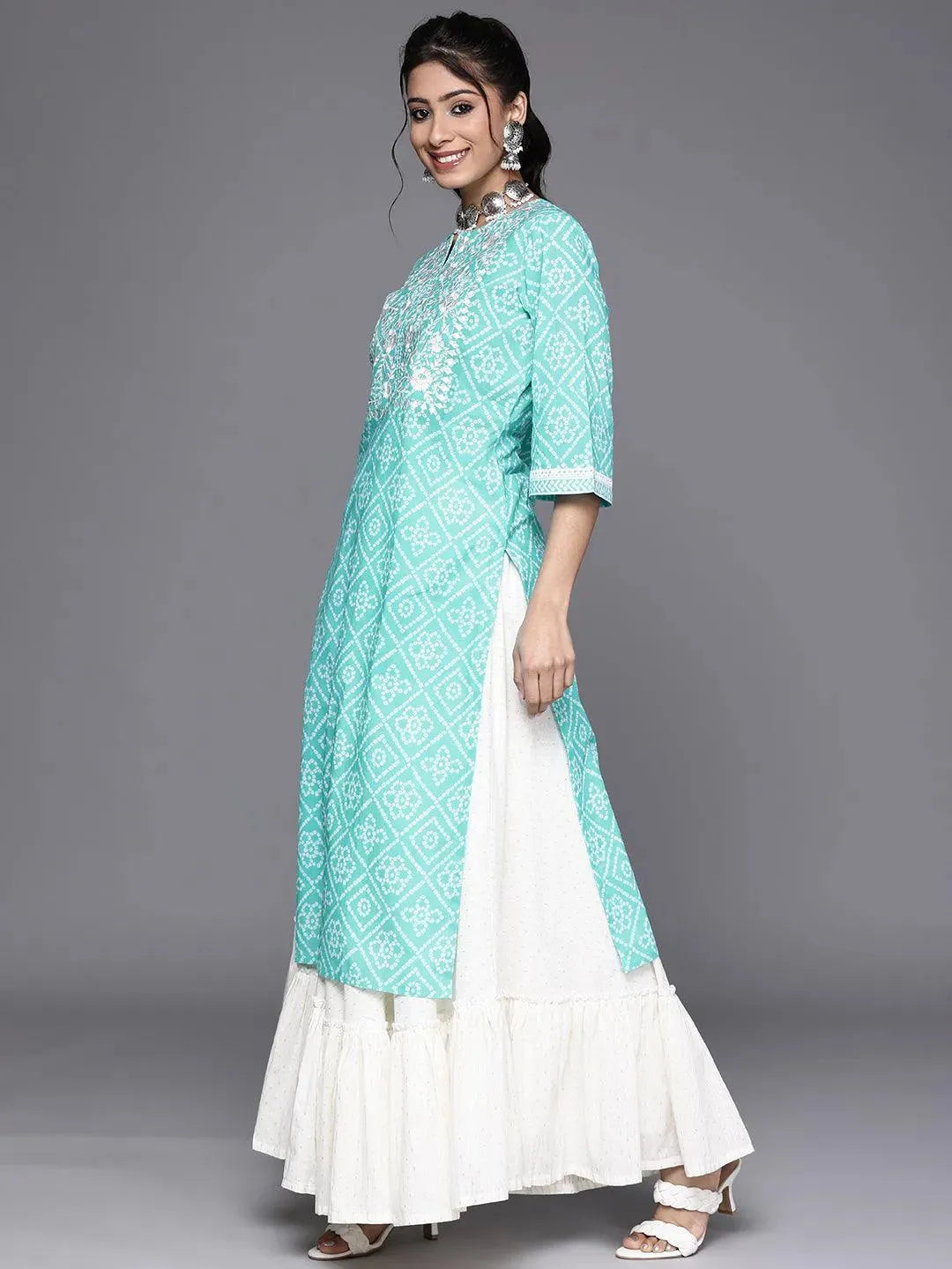 

Buy Turquoise Blue Yoke Design Cotton Kurta - 23378O- | Libas Ethnic Wear Online