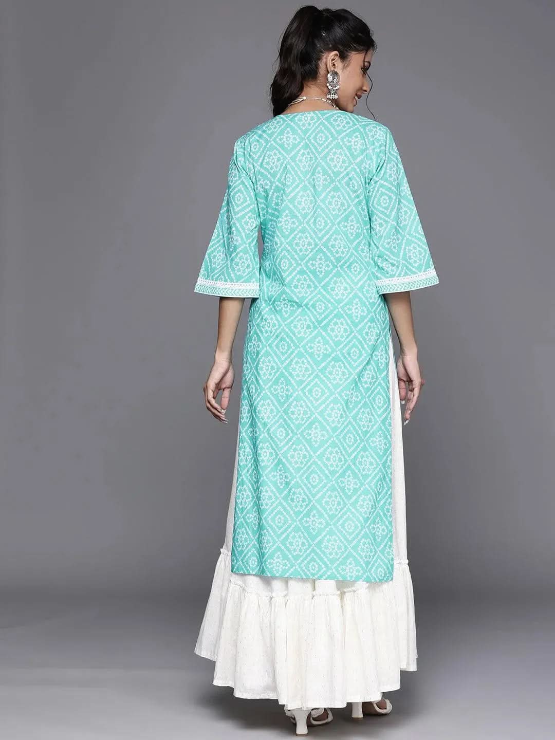 

Buy Turquoise Blue Yoke Design Cotton Kurta - 23378O-XS | Libas Ethnic Wear Online