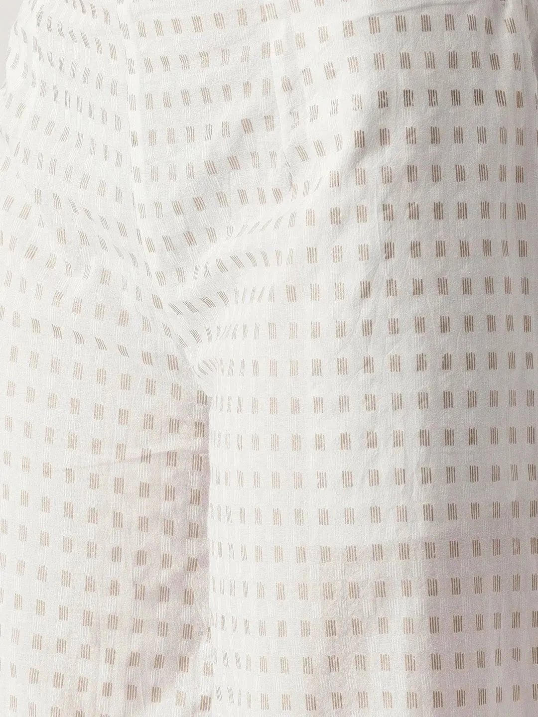 White Abstract Cotton Palazzos - Libas