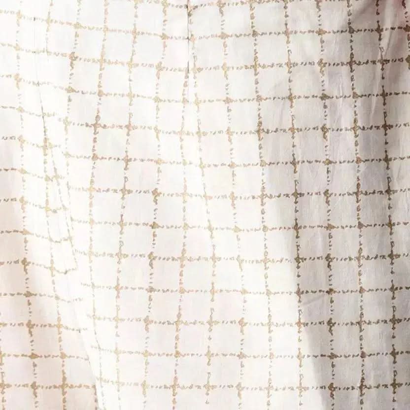 White Checkered Cotton Palazzos With Stole - Libas 