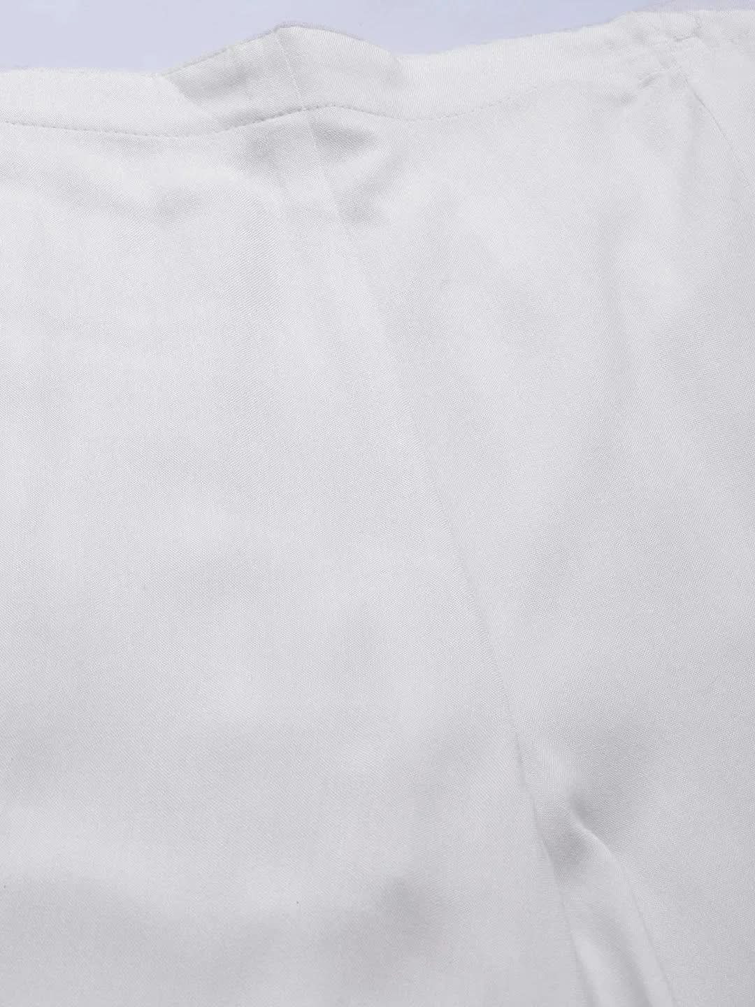 White Hem Design Rayon Palazzos - Libas 