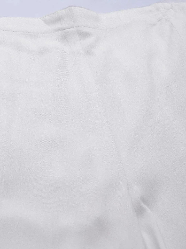 White Hem Design Rayon Palazzos - Libas