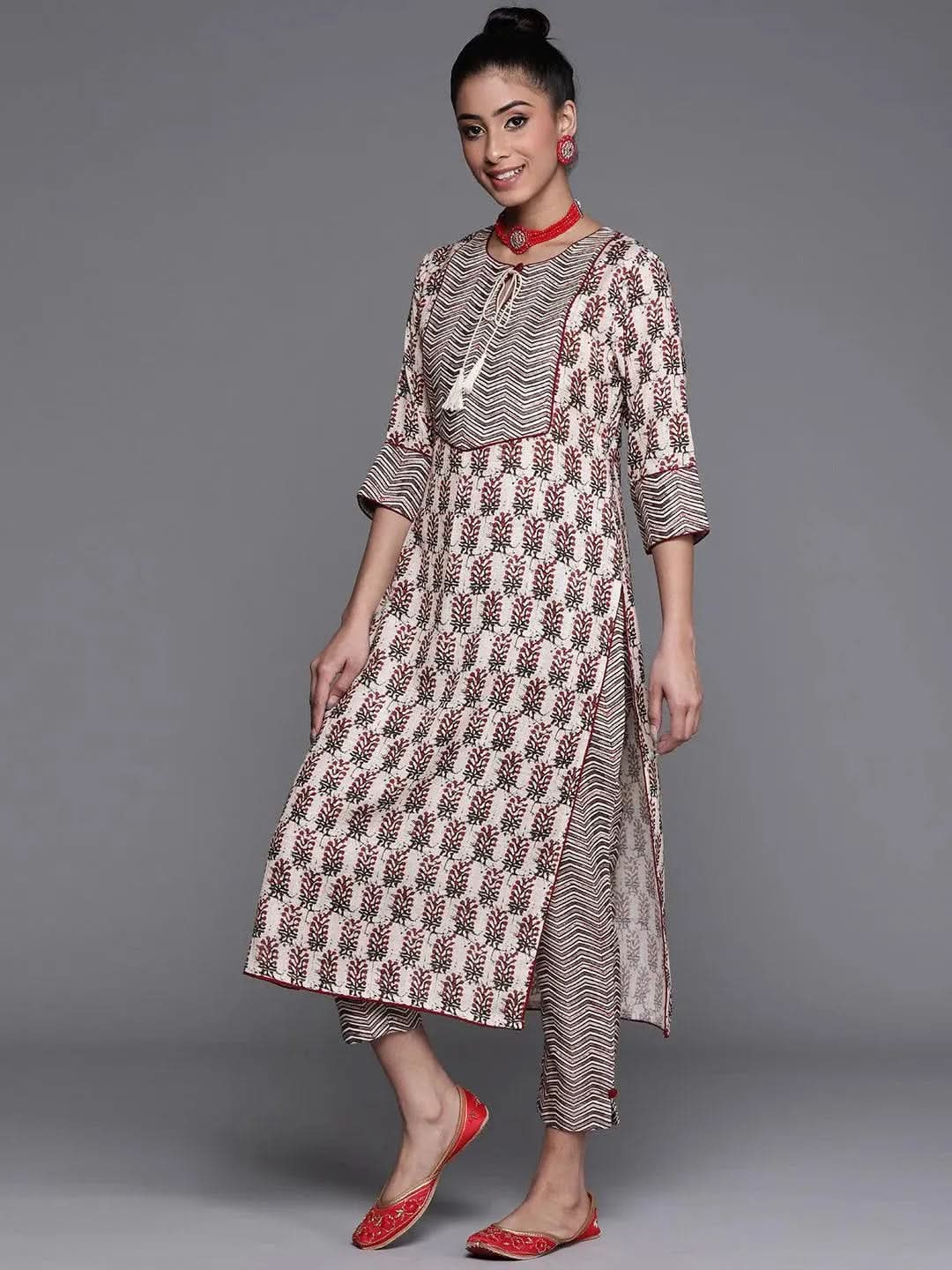

Buy White Printed Cotton Kurta - 23309O- | Libas Ethnic Wear Online