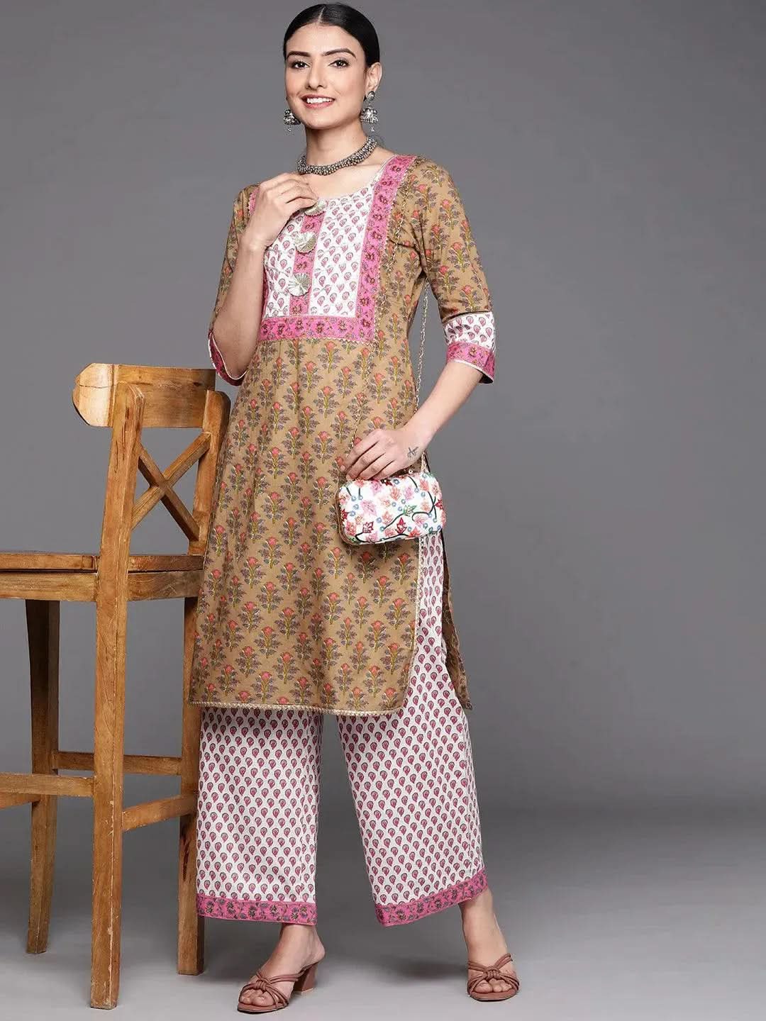 

White Printed Cotton Palazzos