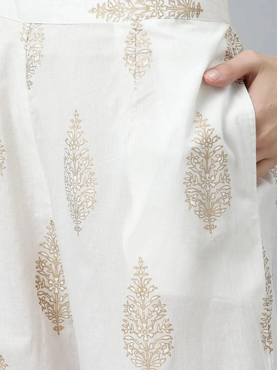 

Buy White Printed Cotton Palazzos - PL791-XL | Libas Ethnic Wear Online