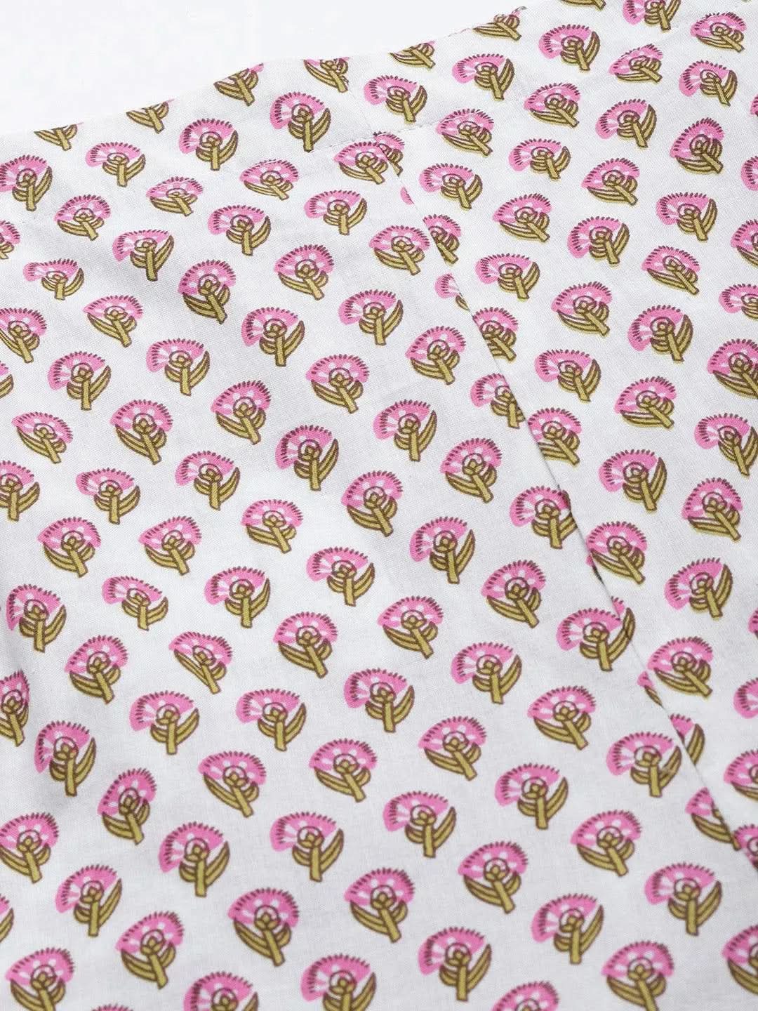 

White Printed Cotton Palazzos