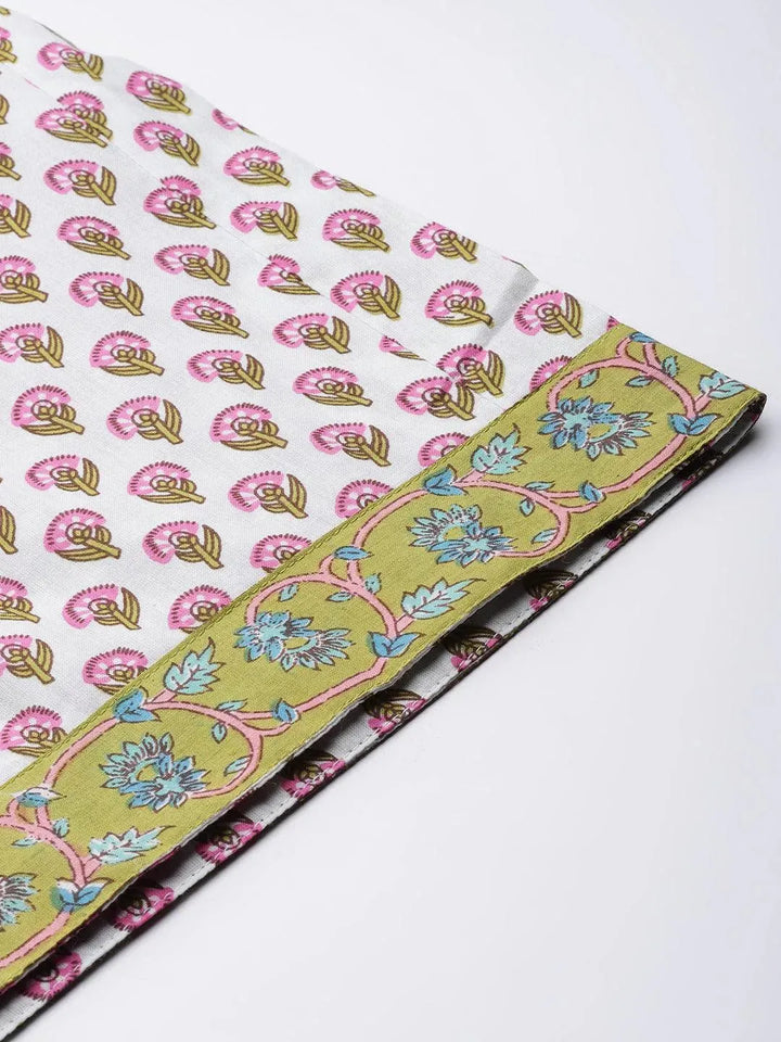 White Printed Cotton Palazzos - Libas