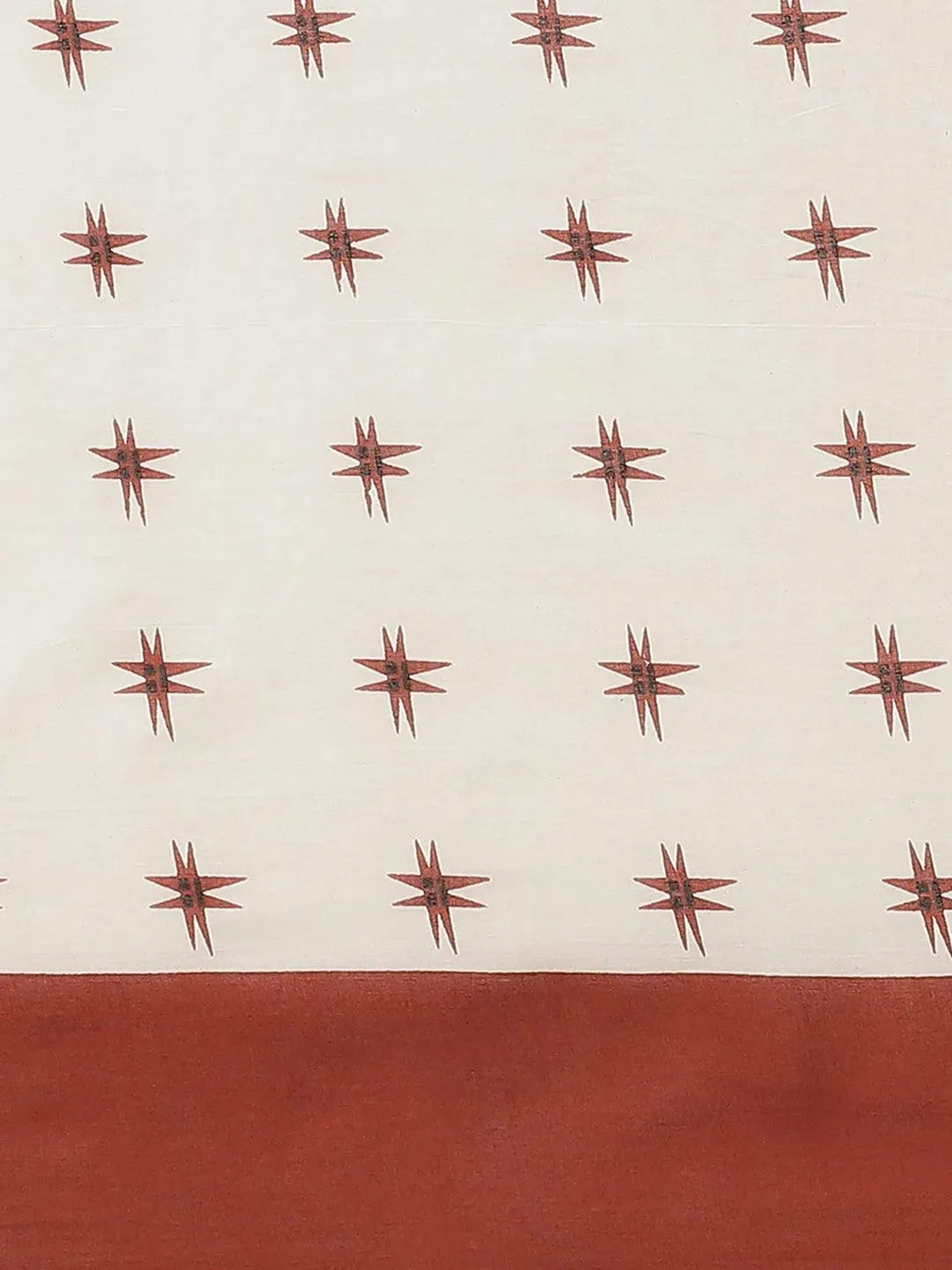 White Printed Cotton Saree - Libas 