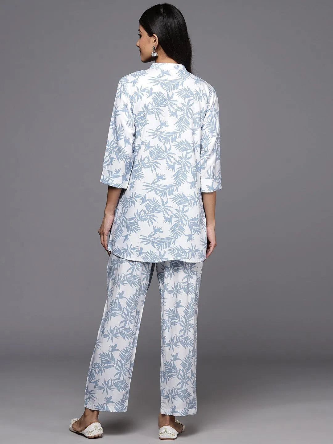 White Printed Rayon Co-Ords - Libas 