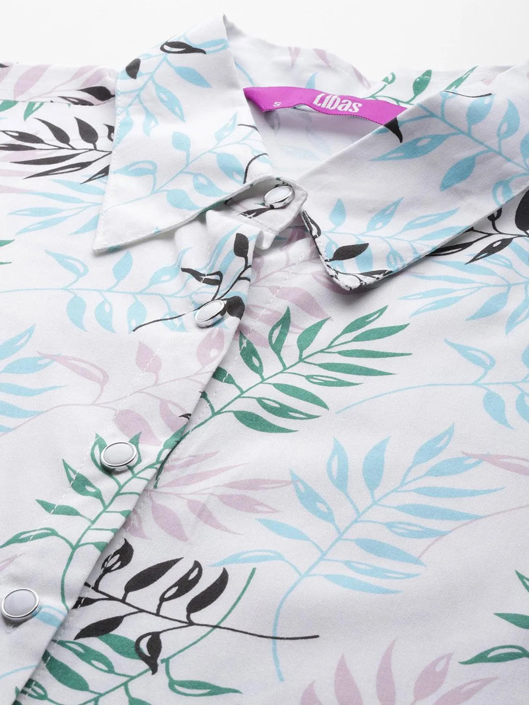 White Printed Rayon Co-Ords - Libas 