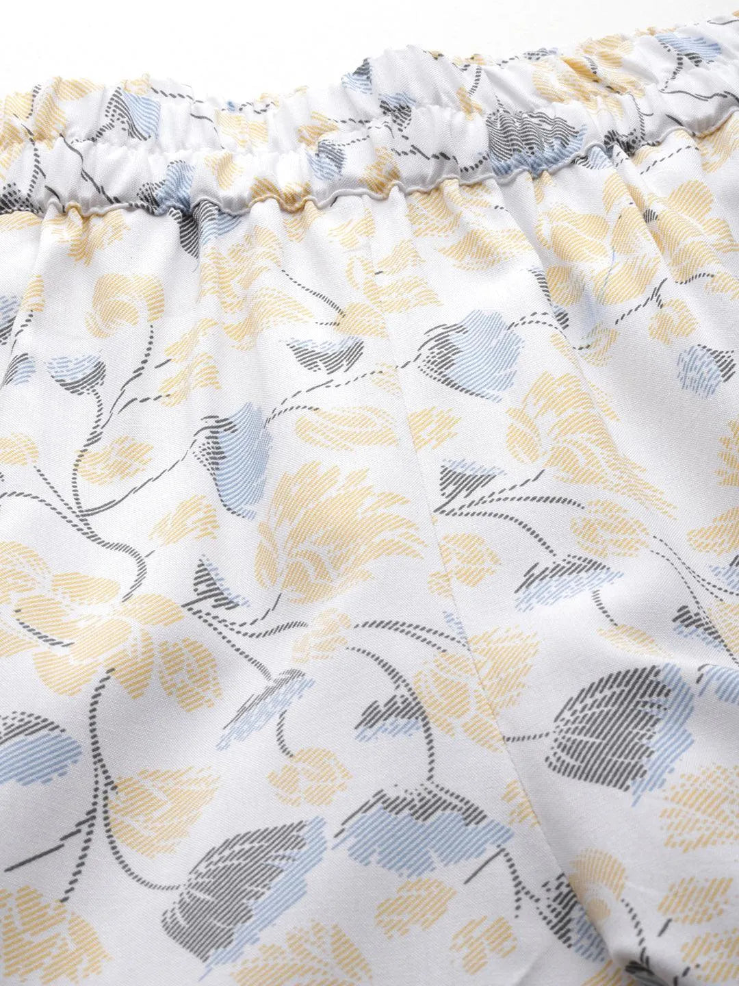 White Printed Rayon Co-Ords - Libas 