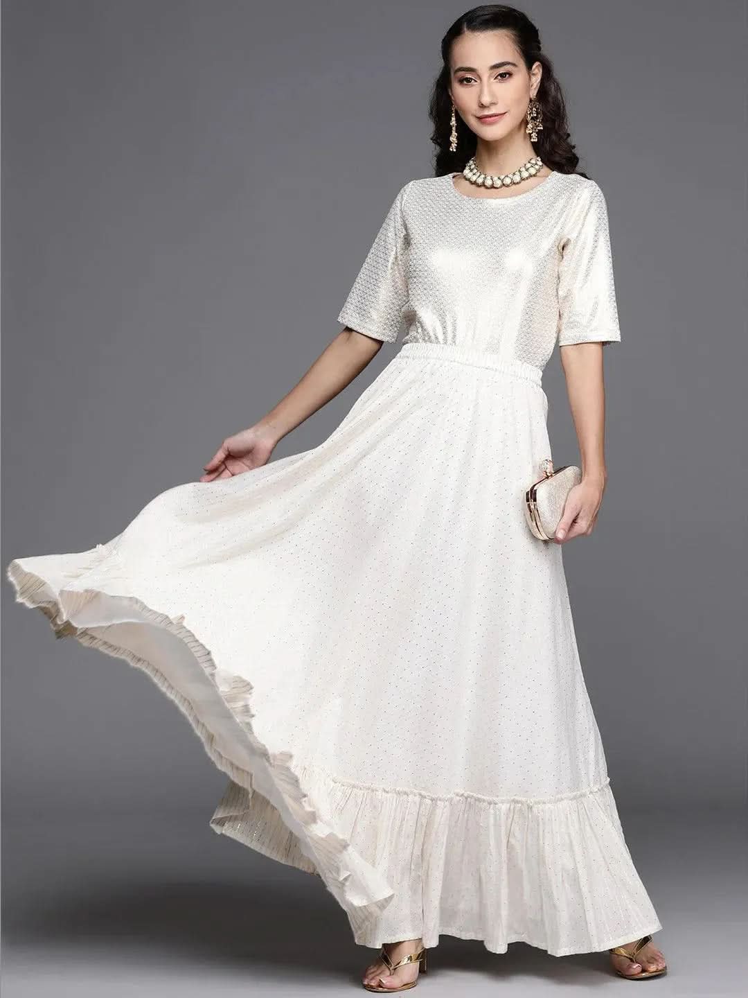 

Buy White Self Design Cotton Skirt - PL975O-S | Libas Ethnic Wear Online