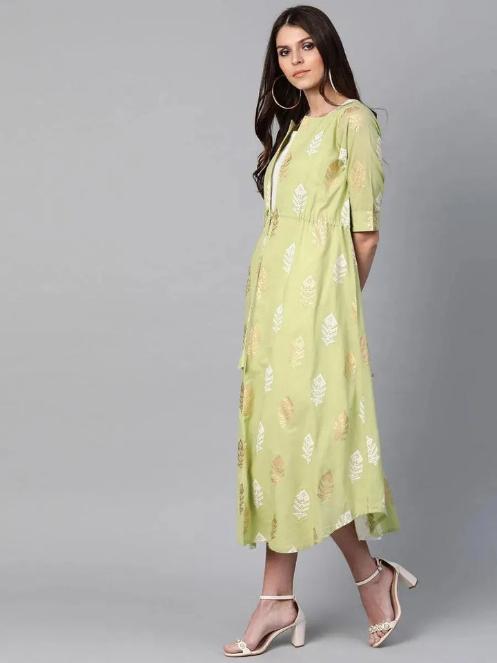 White Solid Rayon Dress With Shrug - Libas
