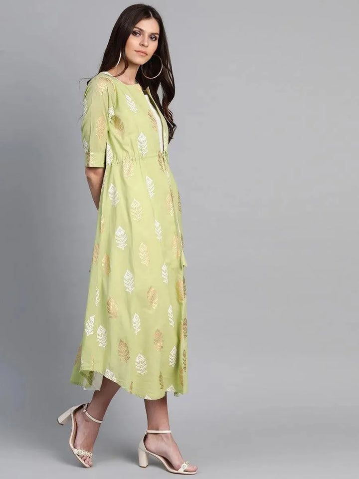 White Solid Rayon Dress With Shrug - Libas