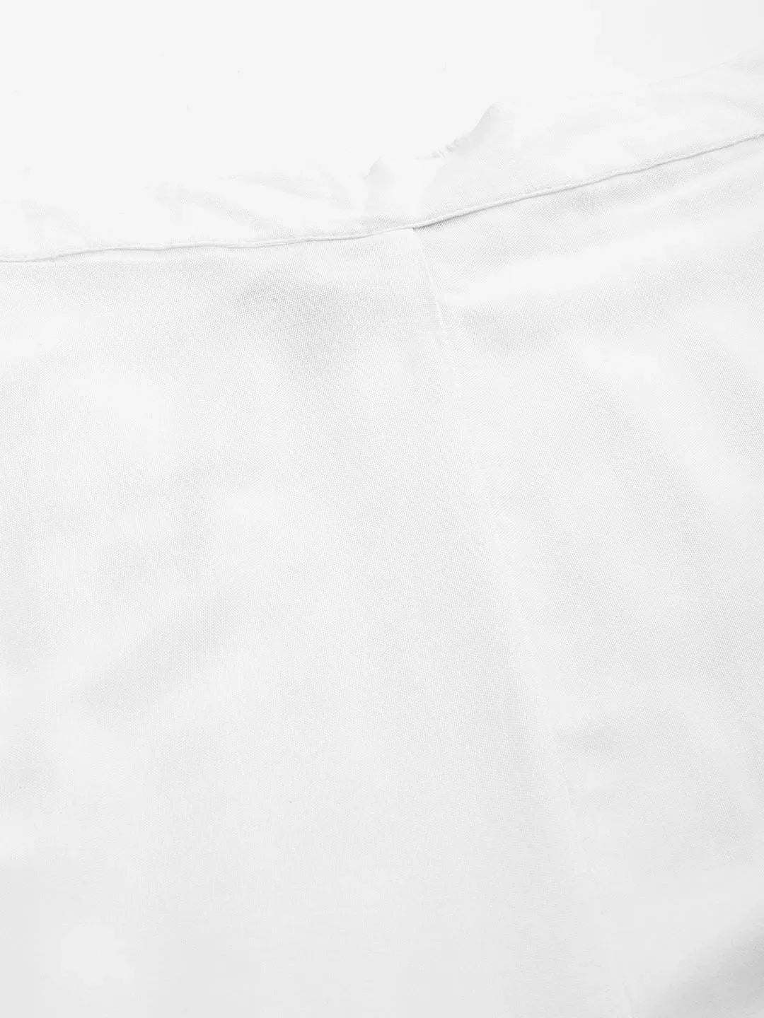 White Solid Rayon Sharara Pants - Libas 