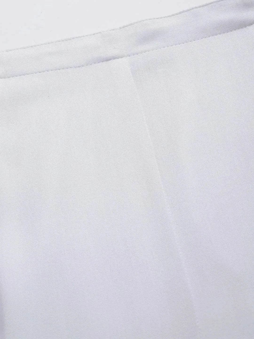 White Solid Rayon Trousers - Libas