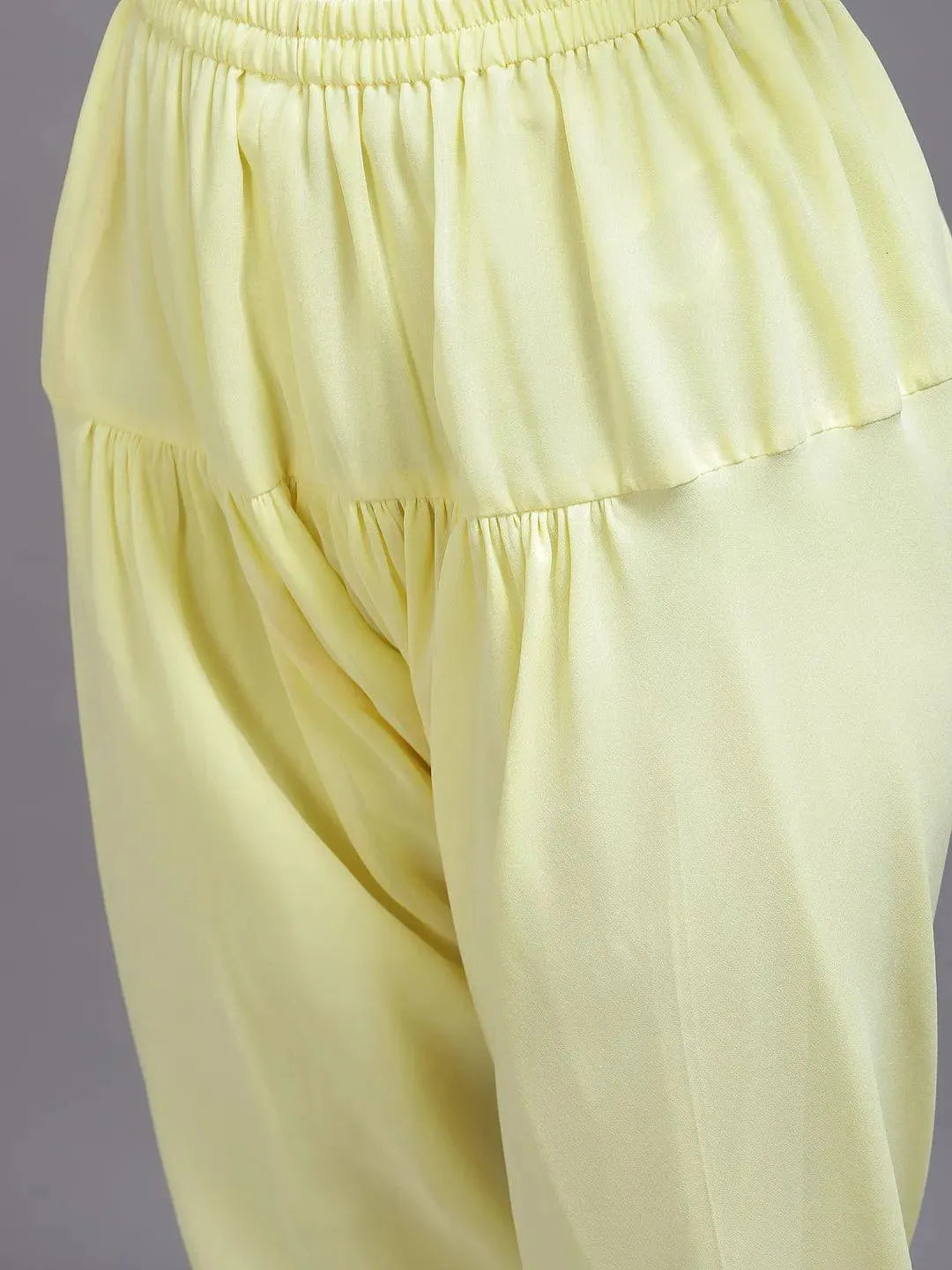 Yellow Embroidered Georgette Suit Set - Libas 