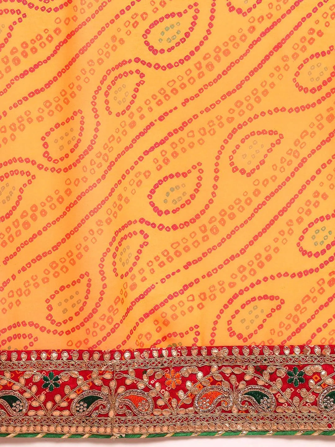 Yellow Embroidered Georgette Saree - Libas 
