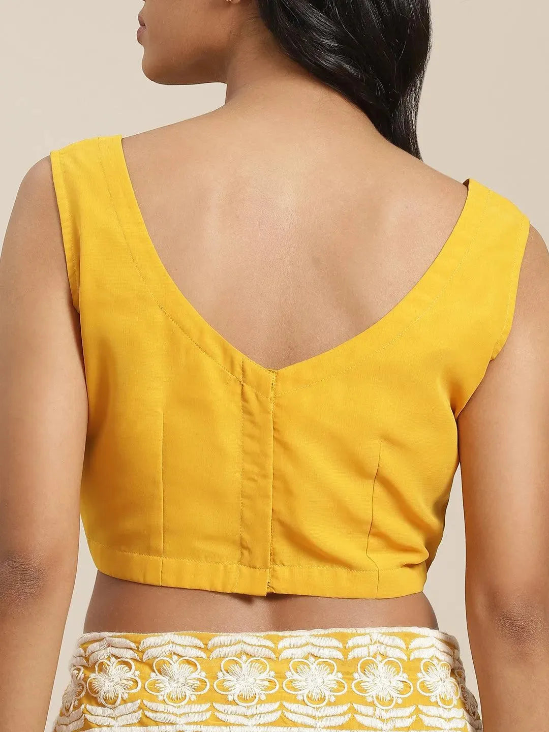 Yellow Embroidered Georgette Saree - Libas 