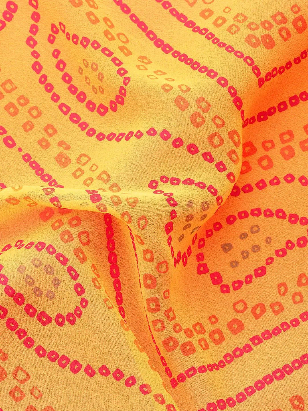 Yellow Embroidered Georgette Saree - Libas 