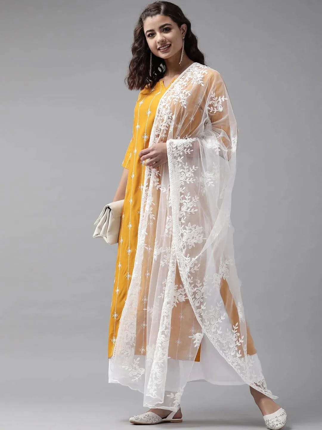 

Buy Yellow Embroidered Rayon Suit Set - 20182-XS | Libas Ethnic Wear Online