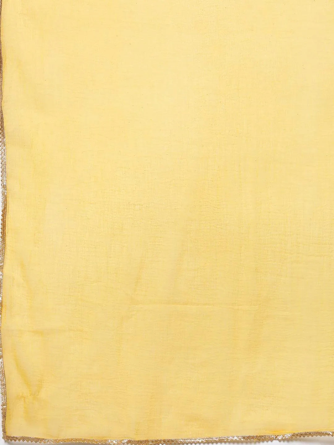 Yellow Embroidered Silk Blend Straight Kurta With Trousers & Dupatta - Libas 