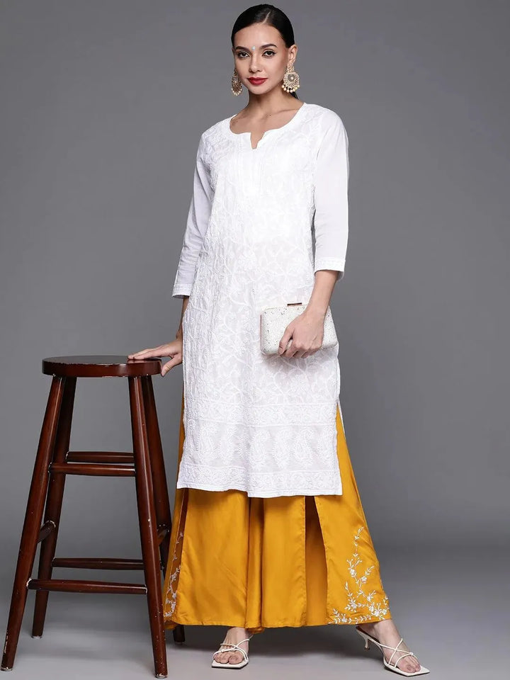 Yellow Hem Design Rayon Palazzos - Libas