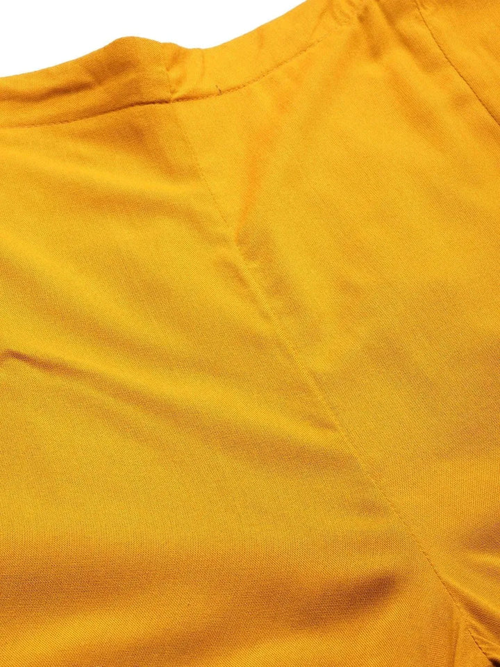 Yellow Hem Design Rayon Palazzos - Libas
