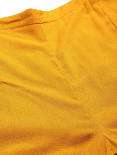 Yellow Hem Design Rayon Palazzos - Libas