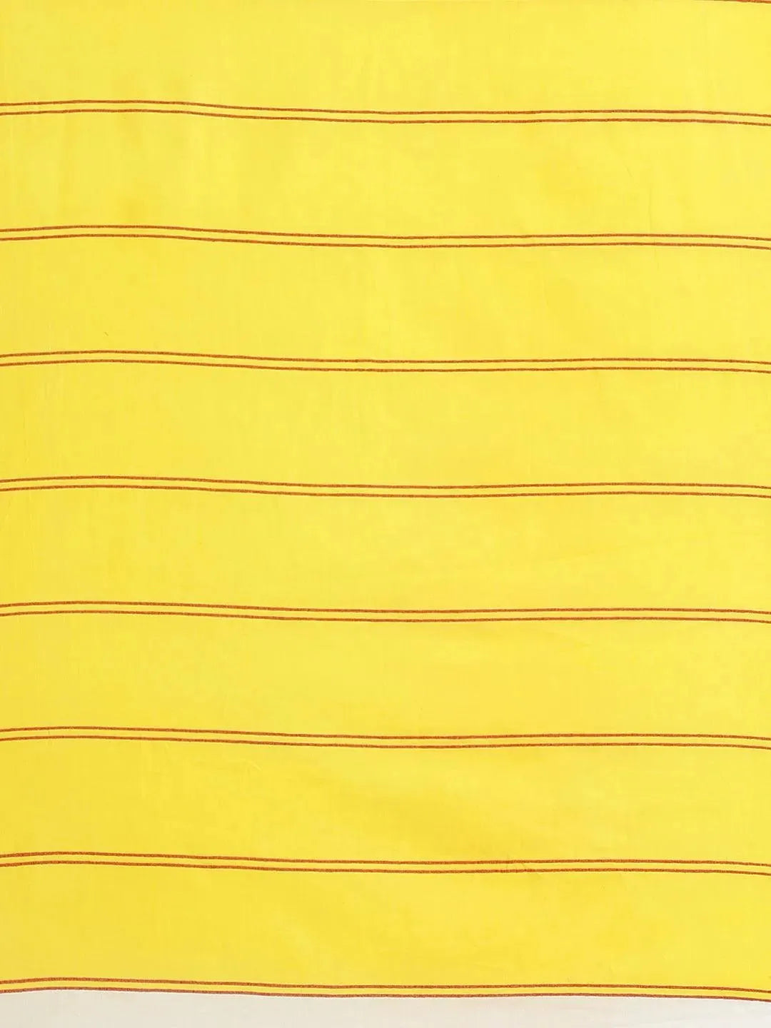 Yellow Printed Cotton Saree - Libas 