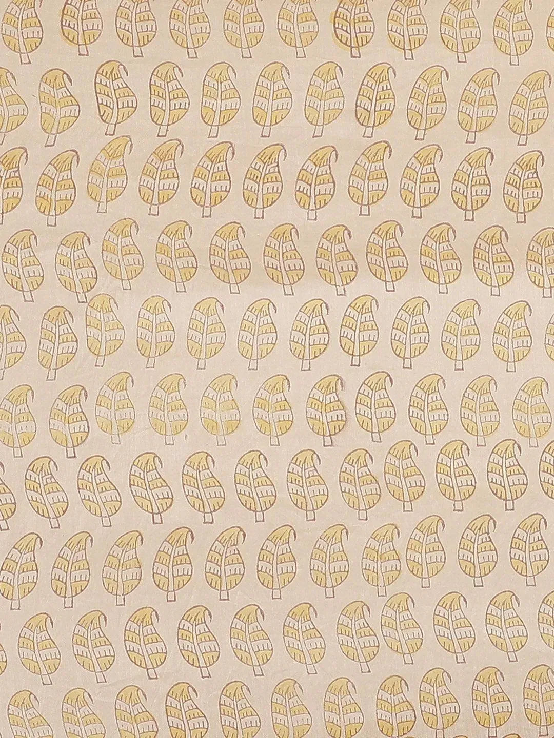 Yellow Printed Cotton Silk Saree - Libas 