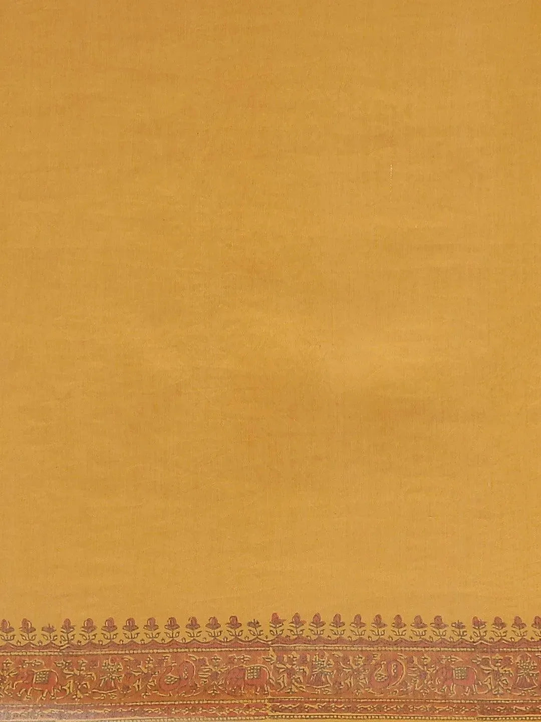 Yellow Printed Cotton Silk Saree - Libas 