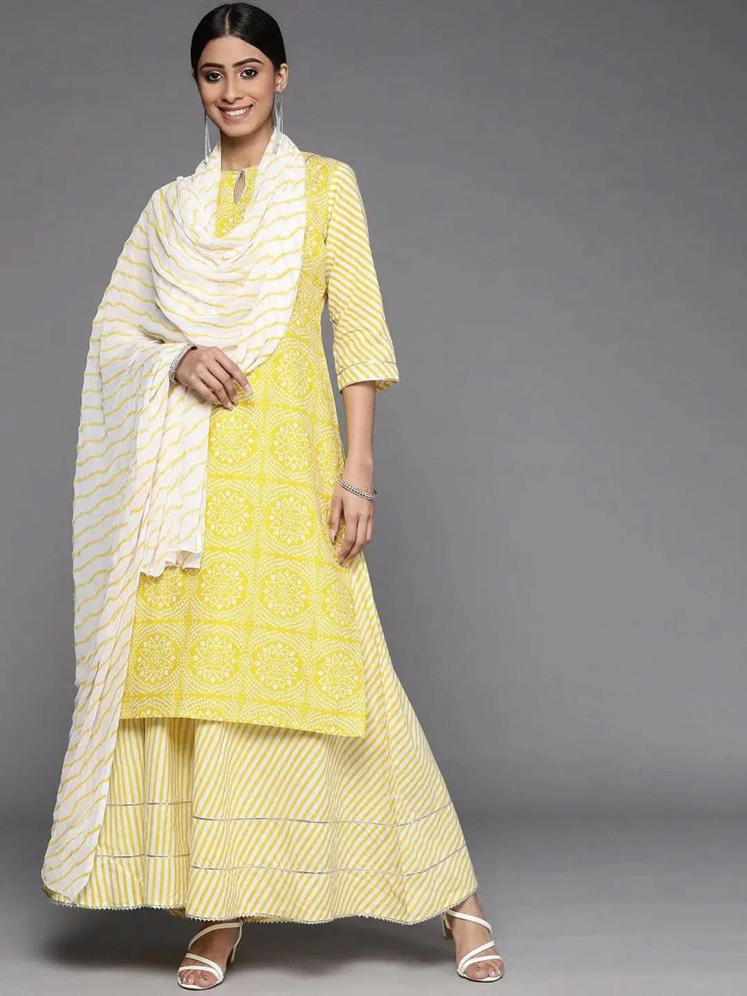 

Buy Yellow Printed Cotton Suit Set - 33184O-XS | Libas Ethnic Wear Online