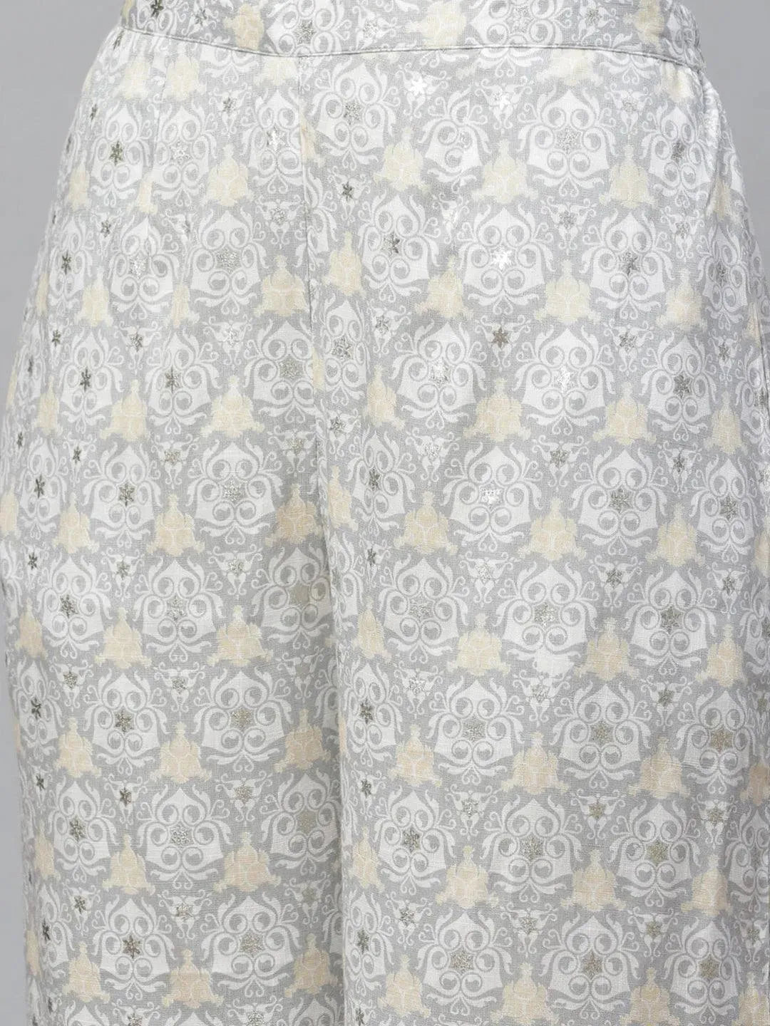 Yellow Printed Rayon Straight Kurta With Palazzos - Libas 