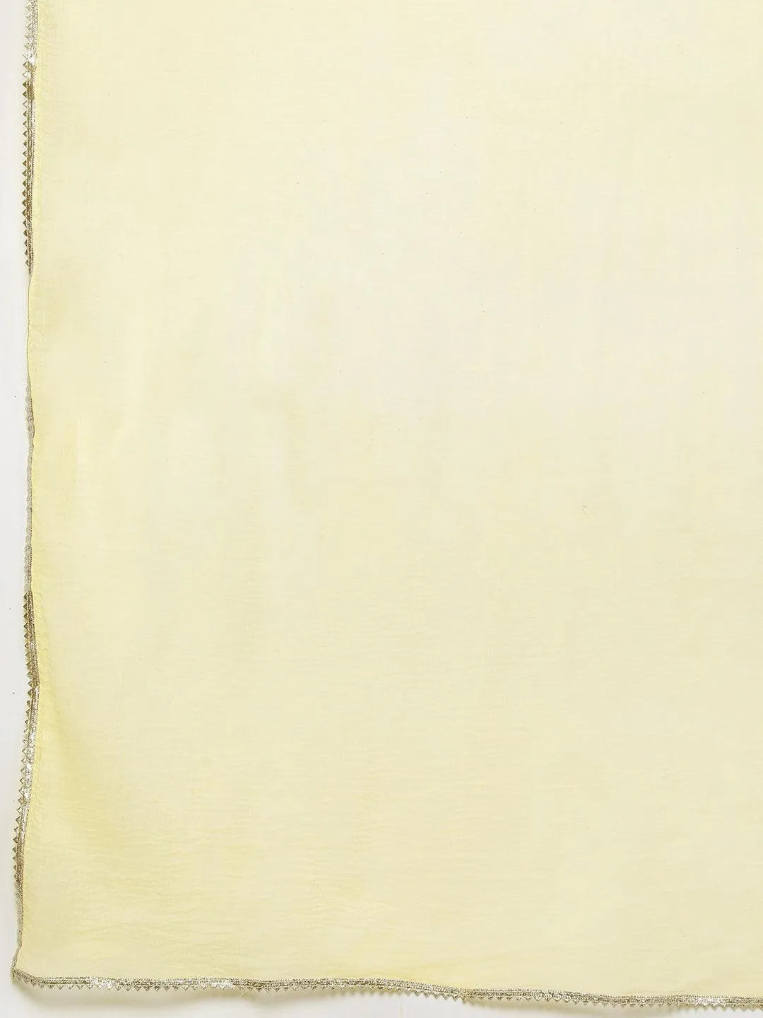 Yellow Printed Silk Blend Straight Kurta With Trousers & Dupatta - Libas 