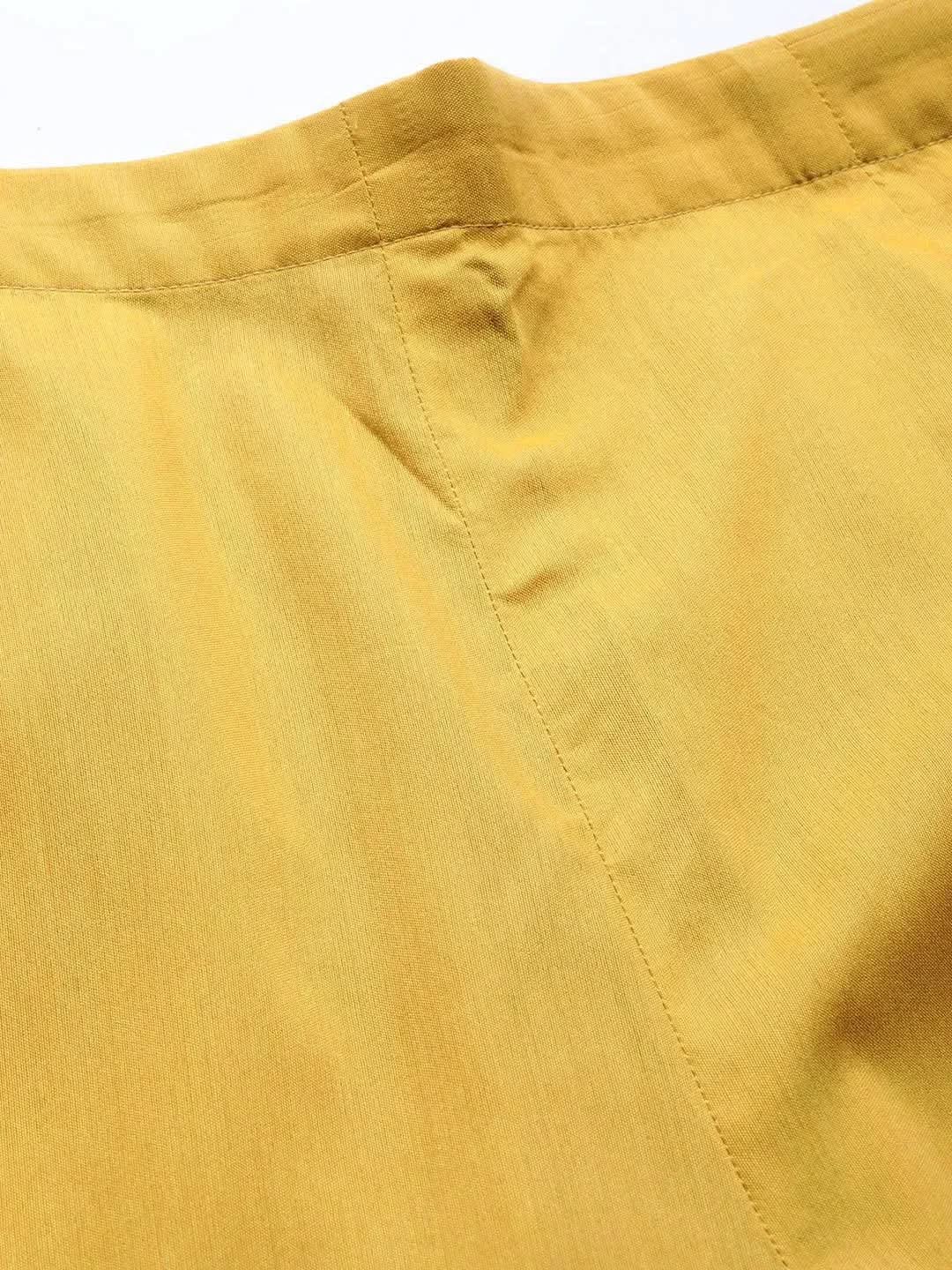 

Yellow Printed Silk Palazzos