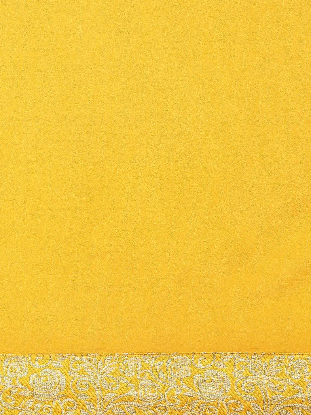 Yellow Solid Georgette Saree - Libas 