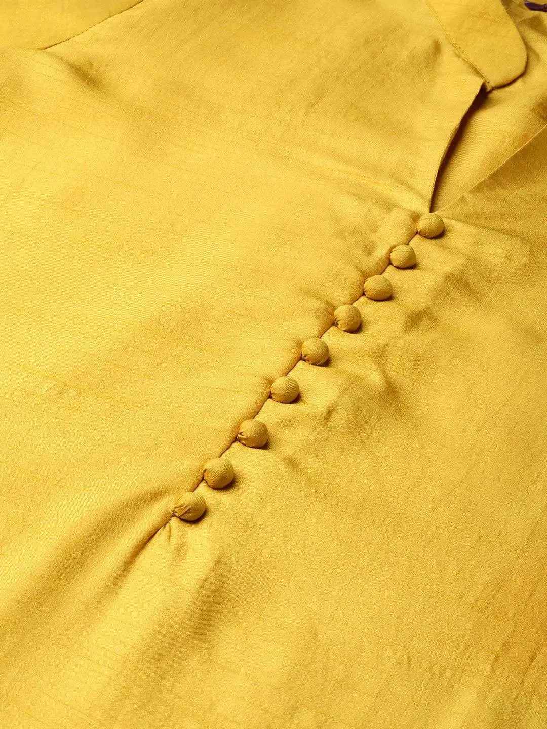 Yellow Solid Muslin Suit Set - Libas 