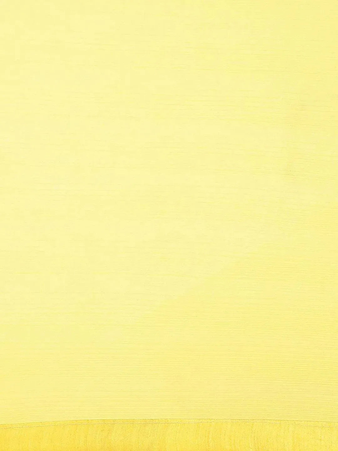 Yellow Solid Polyester Saree - Libas 