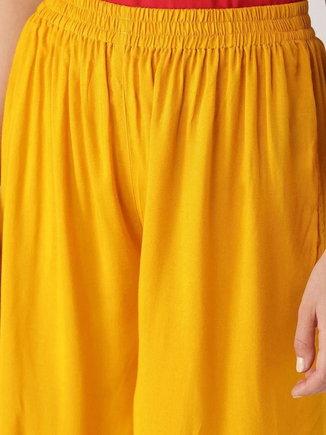 

Buy Yellow Solid Rayon Palazzos - PL440-XL | Libas Ethnic Wear Online