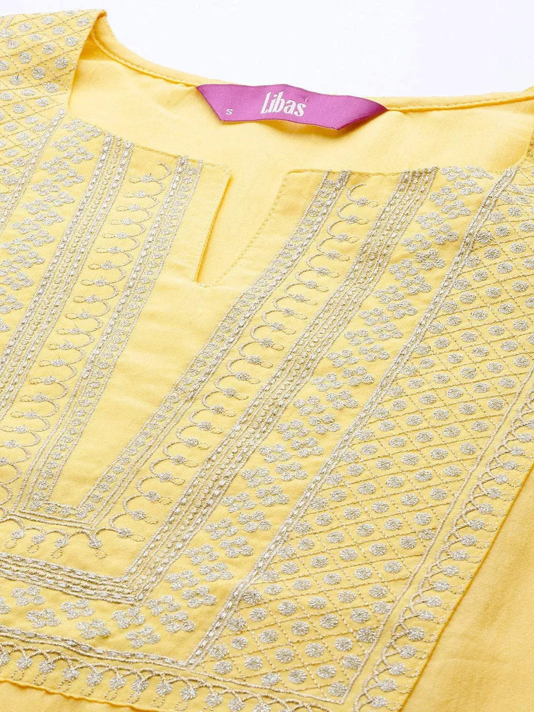 Yellow Striped Chanderi Silk Kurta - Libas 