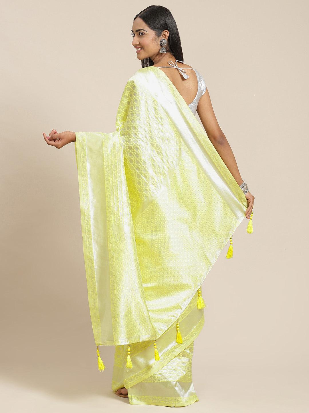 Yellow Woven Design Art Silk Saree