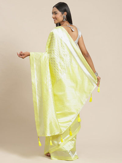 Yellow Woven Design Art Silk Saree - Libas