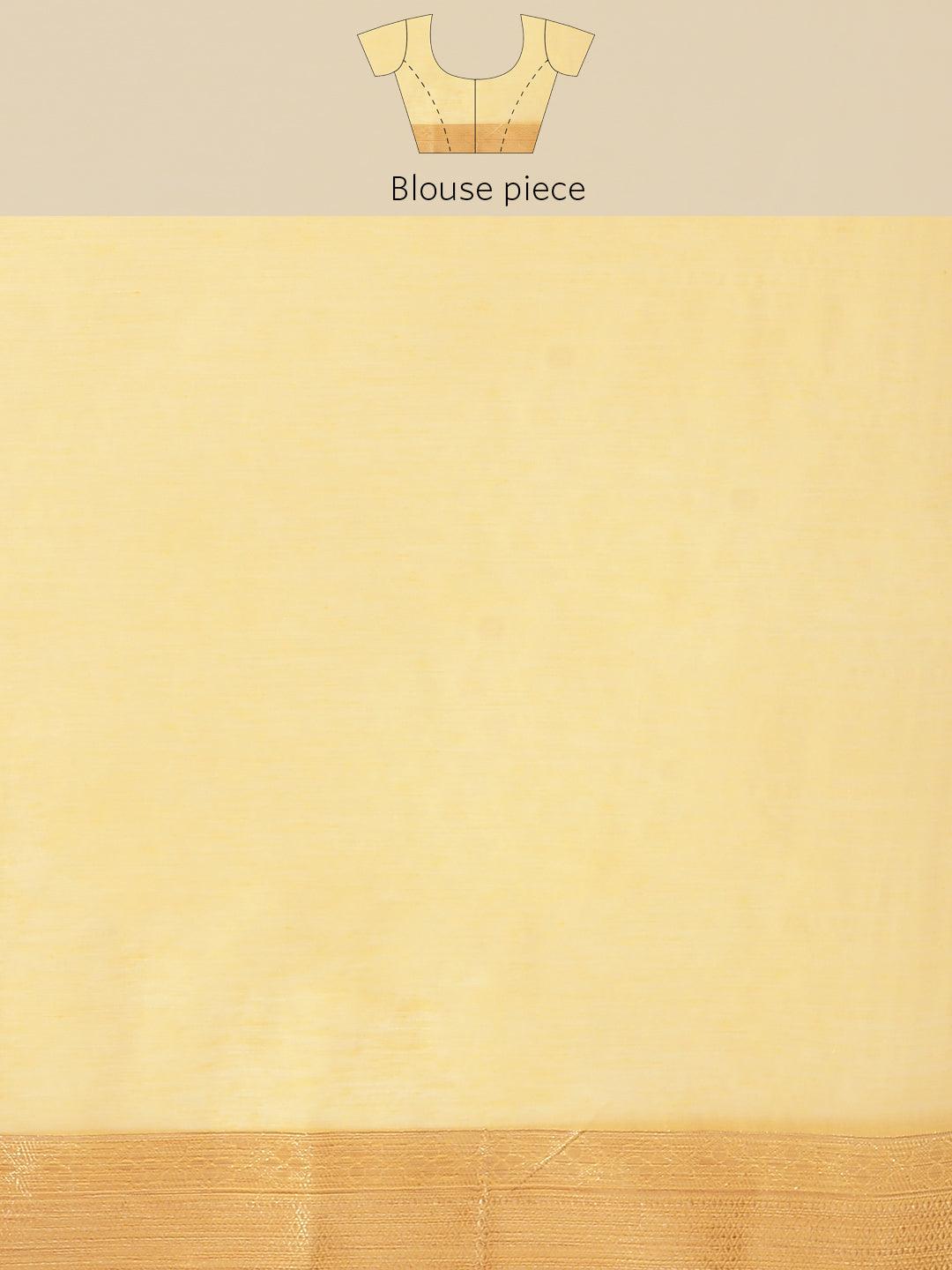 Yellow Woven Design Brocade Saree - Libas