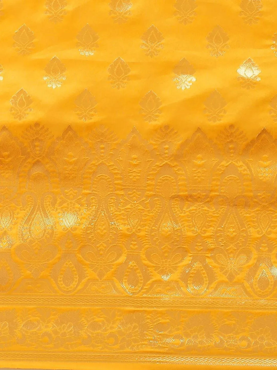 Yellow Woven Design Silk Saree - Libas 